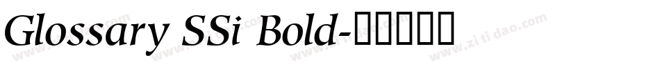Glossary SSi Bold字体转换